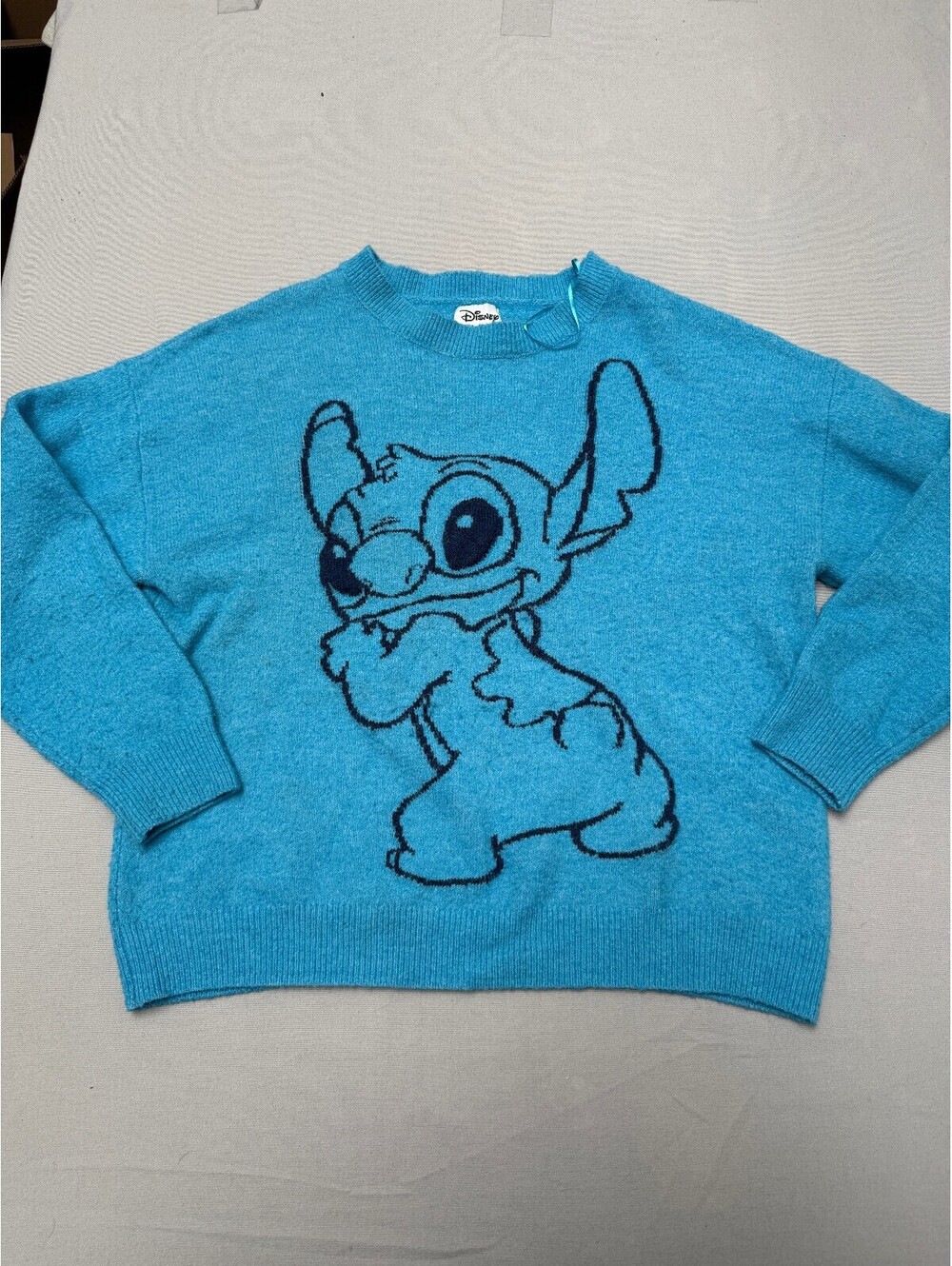 Cute Disney Powder Blue Lilo & Stitch Sweater - L